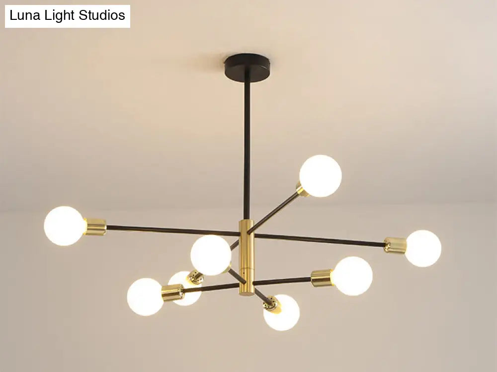 Minimalist Black Glass Sphere Hanging Pendant Light For Modern Living Rooms