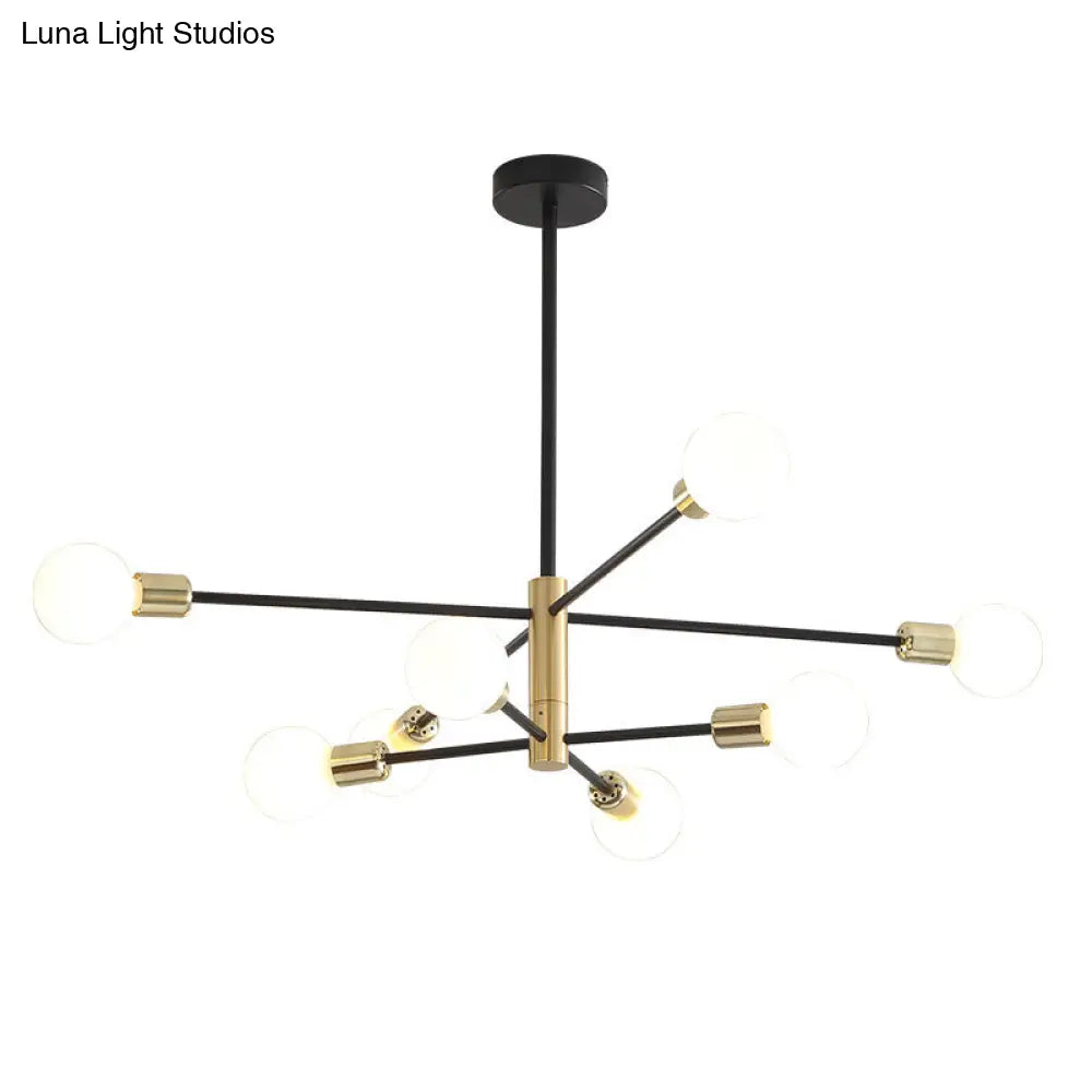 Minimalist Black Glass Sphere Hanging Pendant Light For Modern Living Rooms