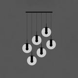 Minimalist Black Globe Pendant Light With Cream Glass - Ideal For Stairways 6 /