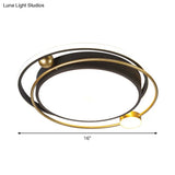 Minimalist Black - Gold Metallic Led Flush Mount Light Fixture