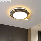 Minimalist Black - Gold Metallic Led Flush Mount Light Fixture