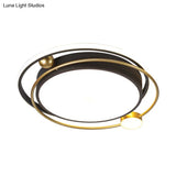 Minimalist Black - Gold Metallic Led Flush Mount Light Fixture
