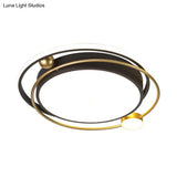 Minimalist Black-Gold Metallic Led Flush Mount Light Fixture