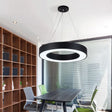 Minimalist Black Hoop Pendant Light With Led Acrylic Suspension - Available In 3 Sizes / 16’