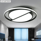 Minimalist Black Led Acrylic Flush Ceiling Lamp - Stylish Flushmount For Living Room