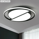 Minimalist Black Led Acrylic Flush Ceiling Lamp - Stylish Flushmount For Living Room