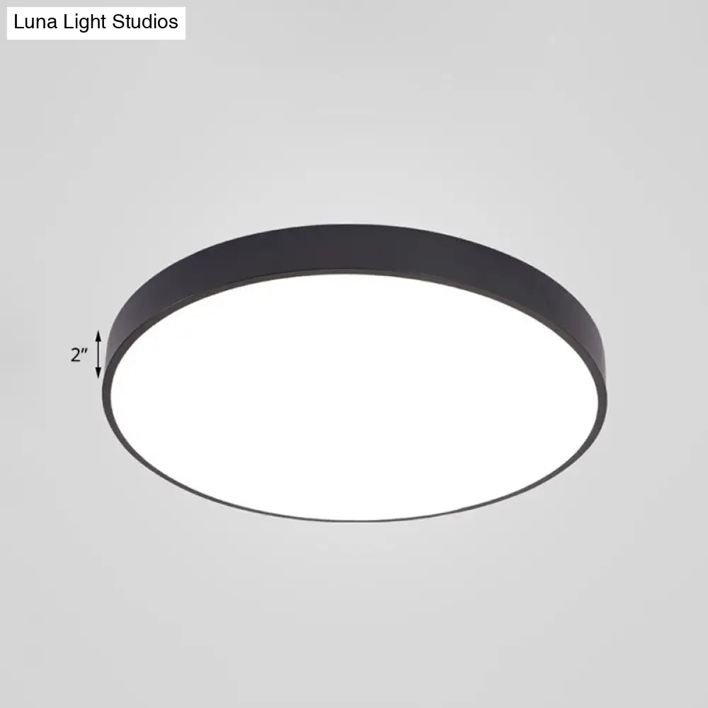 Minimalist Black Led Ceiling Lamp For Meeting Rooms With Acrylic Shade