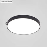 Minimalist Black Led Ceiling Lamp For Meeting Rooms With Acrylic Shade