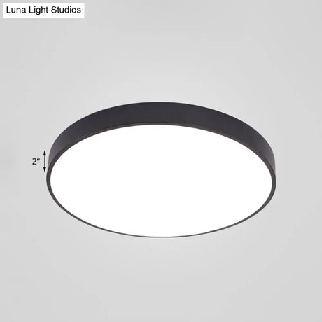 Minimalist Black Led Ceiling Lamp For Meeting Rooms With Acrylic Shade