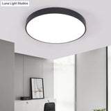 Minimalist Black Led Ceiling Lamp For Meeting Rooms With Acrylic Shade / 16 White