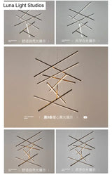 Minimalist Black Led Chandelier: Stylish Metal Suspension Lamp For Lobby
