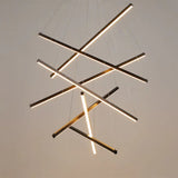 Minimalist Black Led Chandelier: Stylish Metal Suspension Lamp For Lobby 7 / Warm