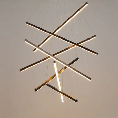 Minimalist Black Led Chandelier: Stylish Metal Suspension Lamp For Lobby 7 / Warm