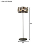 Minimalist Black Led Crystal Floor Lamp For Living Room