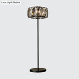 Minimalist Black Led Crystal Floor Lamp For Living Room