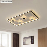 Minimalist Black Led Flush Mount Ceiling Lamp With Acrylic Round/Rectangle/Square Design In