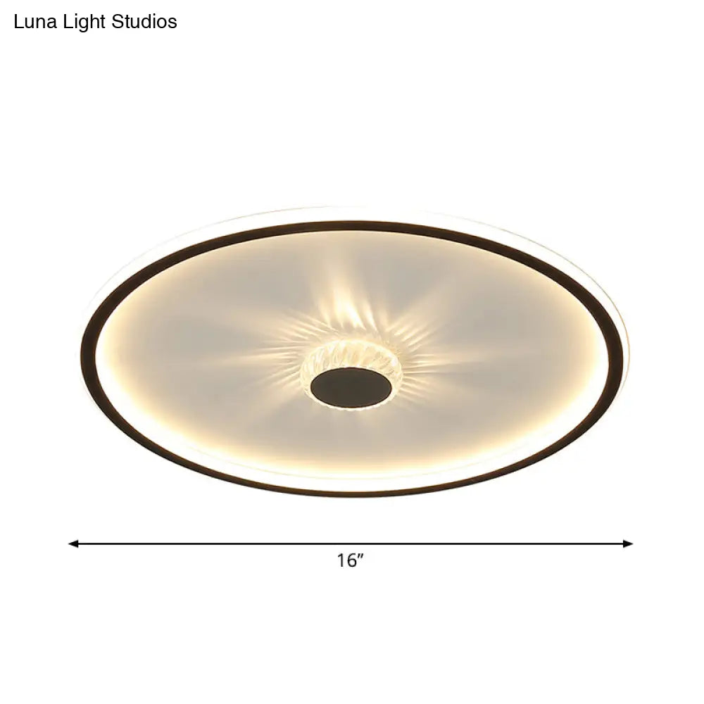 Minimalist Black Led Flush Mount Ceiling Lamp With Acrylic Round/Rectangle/Square Design In