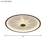 Minimalist Black Led Flush Mount Ceiling Lamp With Acrylic Round/Rectangle/Square Design In