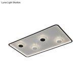 Minimalist Black Led Flush Mount Ceiling Lamp With Acrylic Round/Rectangle/Square Design In