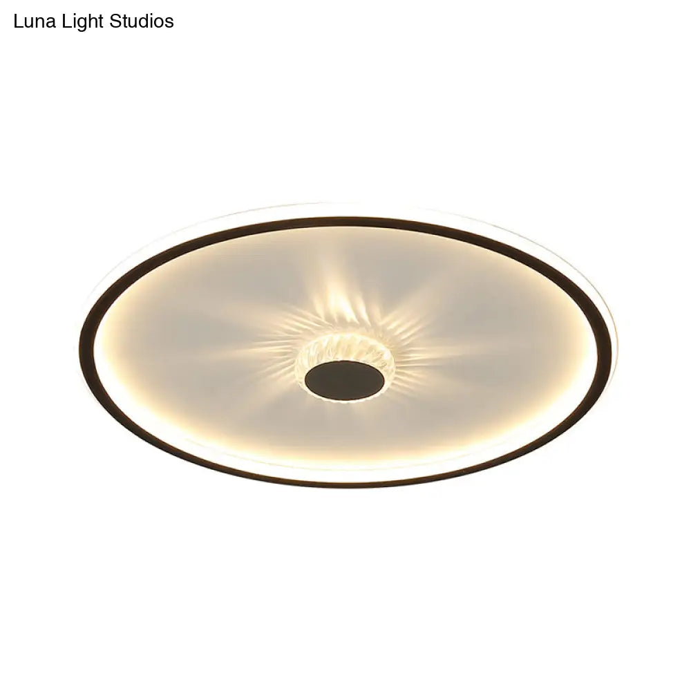 Minimalist Black Led Flush Mount Ceiling Lamp With Acrylic Round/Rectangle/Square Design In