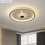 Minimalist Black Led Flush Mount Ceiling Lamp With Acrylic Round/Rectangle/Square Design In