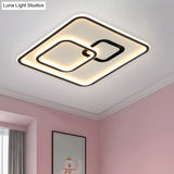 Minimalist Black Led Flush Mount Light | Acrylic Ceiling Lighting Fixture 16’/19.5’ Width