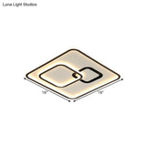 Minimalist Black Led Flush Mount Light | Acrylic Ceiling Lighting Fixture 16’/19.5’ Width