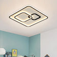 Minimalist Black Led Flush Mount Light | Acrylic Ceiling Lighting Fixture 16’/19.5’ Width / 16’