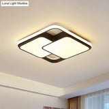 Minimalist Black Led Rhombus Acrylic Flush Mount Lighting Fixture