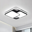 Minimalist Black Led Rhombus Acrylic Flush Mount Lighting Fixture / White