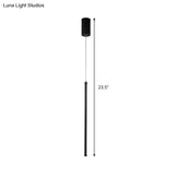 Minimalist Black Metal Tubular Pendant Light Fixture - Led Hanging Ceiling (Warm/White)