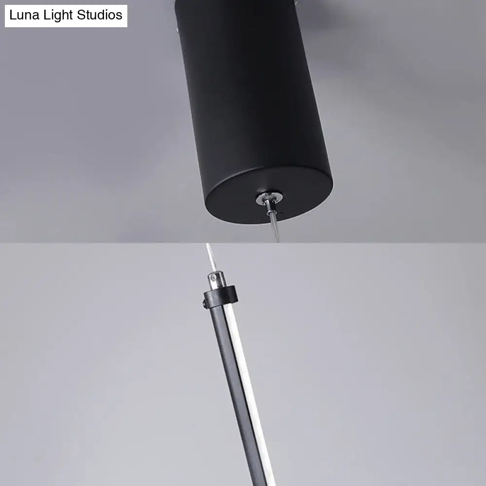 Minimalist Black Metal Tubular Pendant Light Fixture - Led Hanging Ceiling (Warm/White)