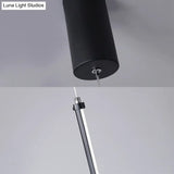 Minimalist Black Metal Tubular Pendant Light Fixture - Led Hanging Ceiling (Warm/White)