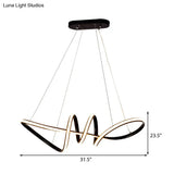 Minimalist Black Spiral Chandelier: Led Acrylic Hanging Light Kit For Dining Room
