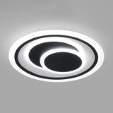 Minimalist Black Surface Mounted Led Ceiling Light For Bedroom - Disk Shape / 20.5’