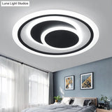 Minimalist Black Surface Mounted Led Ceiling Light For Bedroom - Disk Shape