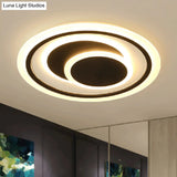 Minimalist Black Surface Mounted Led Ceiling Light For Bedroom - Disk Shape