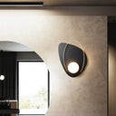 Minimalist Black Triangular Wall Lamp With White Glass Shade