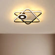 Minimalist Black/White Dual Triangular Frame Led Flush Light Fixture In Warm/White Black / White