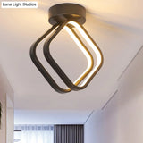 Minimalist Black/White Led Ceiling Light - Acrylic Rhombus Flush Mount Lighting With Warm/White/3