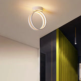 Minimalist Black/White Led Flush Mount Ceiling Light With Warm/White/3 Color Lighting White /