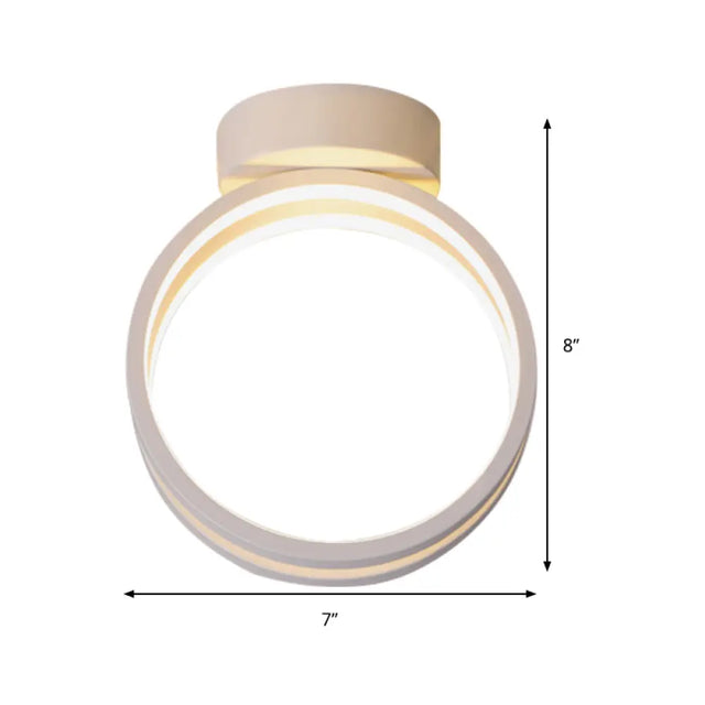 Minimalist Black/White Led Flush Mount Ceiling Light With Warm/White/3 Color Lighting