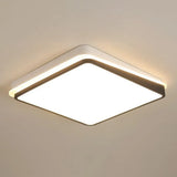 Minimalist Black & White Led Metal Flush Mount Light Fixture Black - White / Warm Square