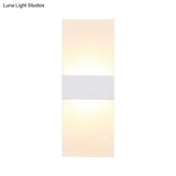 Minimalist Black/White Rectangular Led Sconce Light - Thinnest Wall Mounted Lamp In Warm/White