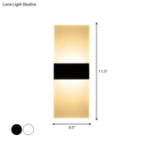 Minimalist Black/White Rectangular Led Sconce Light - Thinnest Wall Mounted Lamp In Warm/White