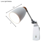 Minimalist Black/White Tapered Wall Sconce Light With Switch Ideal For Study