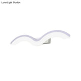 Minimalist Black/White Wavelet Led Wall Sconce With Frosted Diffuser Available In 16 23.5 Or 31.5