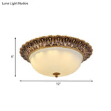 Minimalist Bowl Flushmount With White Cloud Glass - Brass Trim 2/3 Lights