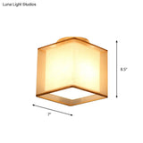 Minimalist Brass Flushmount Ceiling Light With Fabric Shade