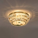 Minimalist Brass Led Crystal Flush Mount Lighting Fixture - Circle Shaped 8 / B
